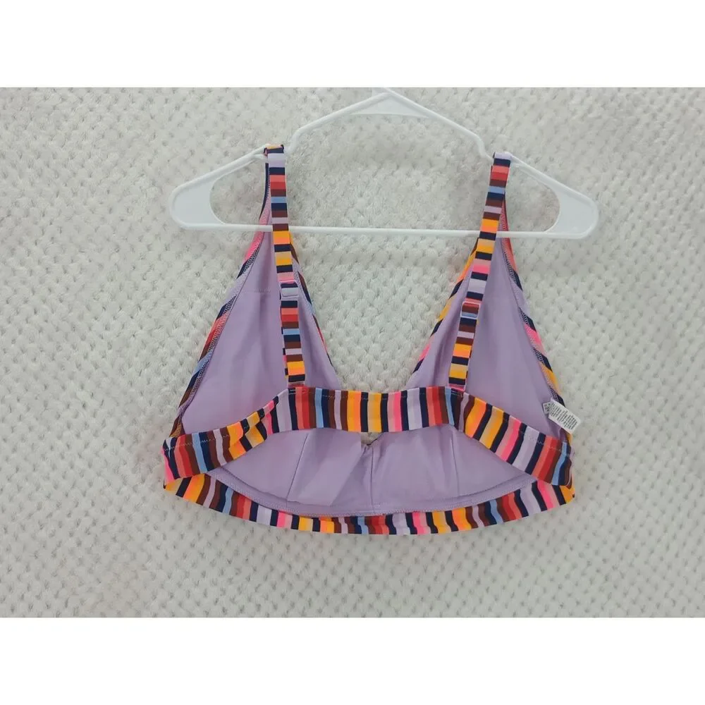 Aerie Women's 2XL Multicolored Striped Triangle Style Swim Bikini Top